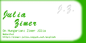 julia zimer business card